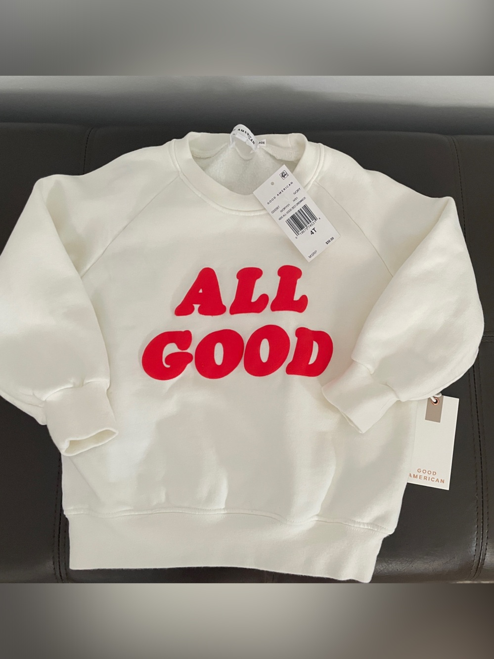 $50 msrp NWT Good American All Good toddler sweatshirt 4t